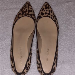 Ivanka Trump calf hair leopard flats